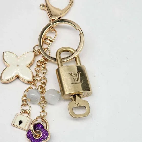 Authentic Louis Vuitton Lock & Key with unbranded Bagcharm, Keycharm, Keychain - Picture 4 of 6